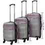 Set Trolley Rigidi 3 pz Argento 45,5/55/66 cm