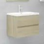 Set Mobili da Bagno 2 pz Rovere Sonoma in Truciolato