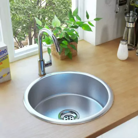 Lavello da Cucina con Filtro e Sifone in Acciaio Inox