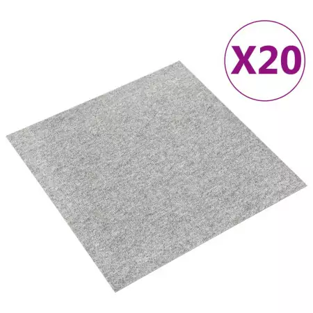 Quadrotte di Moquette 20 pz 5 m² 50x50 cm Grigio Chiaro