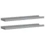 323935  Picture Frame Ledge Shelves 2 pcs Grey 60x9x3 cm MDF