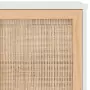 Credenza Bianca 105x30x60cm Legno Massello Pino Rattan Naturale