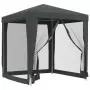 Tenda per Feste 4 Pareti Laterali in Rete Antracite 2x2 m HDPE