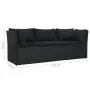 Set Divani da Giardino 4 pz con Cuscini in Polyrattan Nero