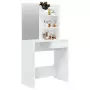 Toeletta con Specchio Bianco lucido 74,5x40x141 cm