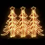 Figura Albero Natale Pieghevole LED 3pz Bianco Caldo 87x87x93cm
