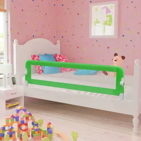 Sponde Letto per la Sicurezza dei Bambini 2 pz Verde 150x42 cm