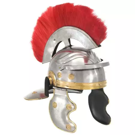 Elmo da Soldato Antico Romano per LARP in Acciaio Argento