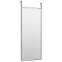 Specchio da Porta Nero 40x100 cm in Vetro e Alluminio