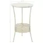 Tavolino da Bar Vintage Circolare in Metallo 40x70cm Bianco