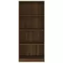 Libreria 4 Ripiani Rovere Marrone 60x24x142cm Legno Multistrato