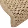 Tappeti Autoadesivi Scale Aspetto Sisal 15 pz 56x20 cm Sabbia