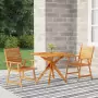 Set Mobili da Pranzo per Giardino 3 pz Legno Massello di Acacia