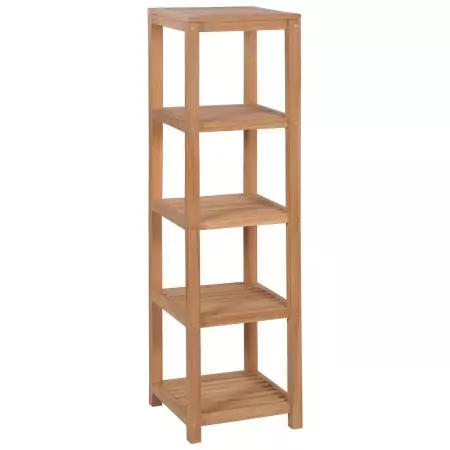 Scaffale per Bagno a 4 Ripiani in Massello di Teak 42x42x165cm