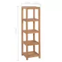 Scaffale per Bagno a 4 Ripiani in Massello di Teak 42x42x165cm