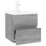 Mobile Bagno e Lavabo Integrato Grigio Sonoma Legno Multistrato