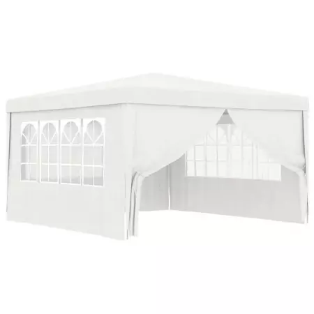 Gazebo Professionale con Pareti 4x4 m Bianco 90 g/m²