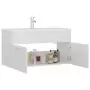 Mobile Bagno con Lavabo Integrato Bianco Lucido in Truciolato