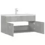 Mobile Bagno con Lavabo Integrato Grigio Cemento in Truciolato