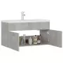 Mobile Bagno con Lavabo Integrato Grigio Cemento in Truciolato