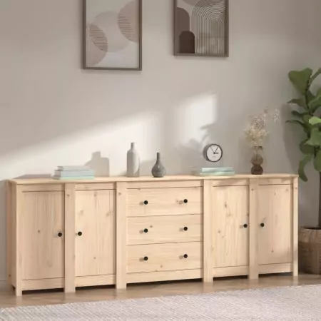 Credenza 230x35x80 cm in Legno Massello di Pino