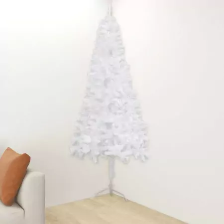 Albero di Natale Artificiale ad Angolo Bianco 240 cm PVC