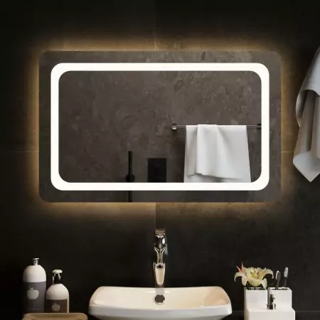 Specchio da Bagno con Luci LED 80x50 cm