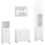 Set Mobili da Bagno 4 pz Bianco Lucido in Truciolato