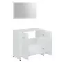 Set Mobili da Bagno 4 pz Bianco Lucido in Truciolato