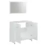 Set Mobili da Bagno 3 pz Bianco Lucido in Truciolato