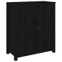 Credenze 2 pz Nero 70x35x80 cm in Legno Massello di Pino