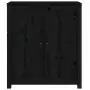 Credenze 2 pz Nero 70x35x80 cm in Legno Massello di Pino