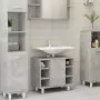 Set Mobili da Bagno 3 pz Grigio Cemento in Truciolato