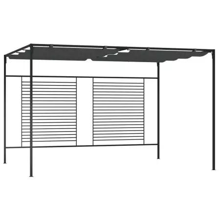 Gazebo con Tetto Retrattile 4x3x2,3 m Antracite 180 g/m²