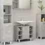 Set Mobili da Bagno 3 pz Grigio Cemento in Truciolato