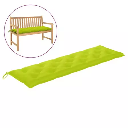 Cuscino per Panca Giardino Verde Brillante 180x50x7 cm Tessuto