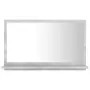 Specchio da Bagno Grigio Cemento 60x10,5x37 cm in Truciolato