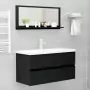 Specchio da Bagno Nero 90x10,5x37 cm in Truciolato