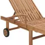 Lettini Prendisole 2 pz con Tavolo e Cuscino Antracite in Teak