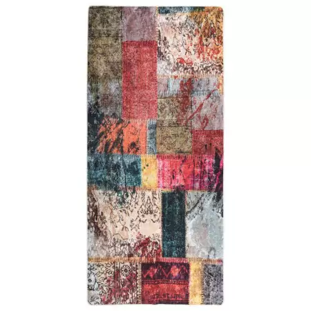 Tappeto Lavabile Patchwork 80x300 cm Multicolore Antiscivolo