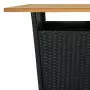 Set da Bar da Giardino 5 pz con Cuscini in Polyrattan Nero