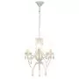 Lampadario con Perline Bianco Tondo 3 E14