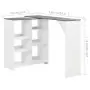 Tavolo da Bar con Scaffale Mobile Bianco 138x39x110 cm