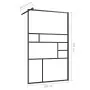 Parete Doccia Walk-in in Vetro Trasparente ESG Nera 100x195 cm