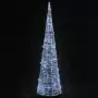 Piramide Decorativa Cono di Luce LED Acrilico Bianco Freddo 120cm