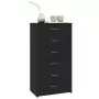 Credenza con 6 Cassetti Nera 50x34x96 cm in Truciolato