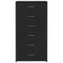 Credenza con 6 Cassetti Nera 50x34x96 cm in Truciolato