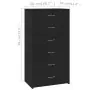 Credenza con 6 Cassetti Nera 50x34x96 cm in Truciolato