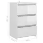 Comodini 2 pz Bianco Lucido 40x35x62,5 cm in Truciolato