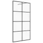 Parete per Doccia Walk-in Vetro Trasparente ESG 100x195cm Nera